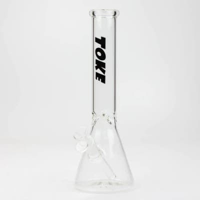 TOKE - 12" Glass beaker water bong - Black