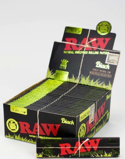 Raw - Black Organic Hemp King Slim Rolling Paper